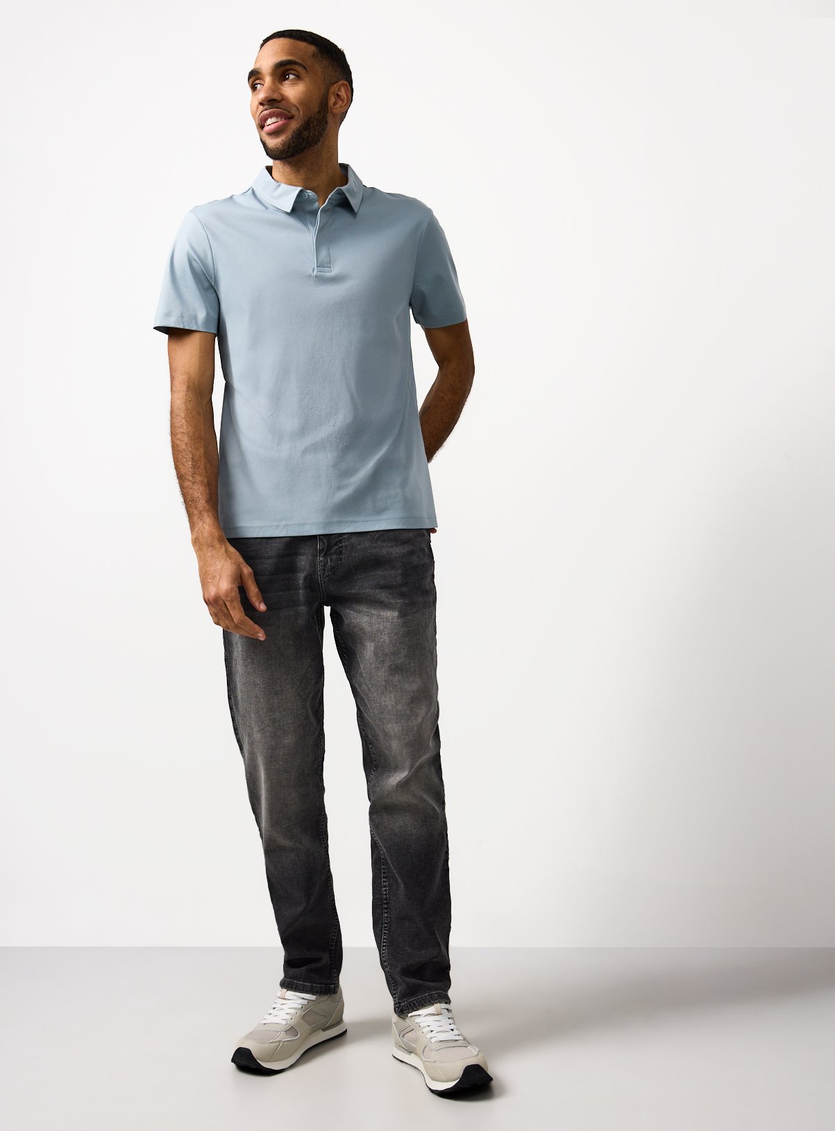 Light Blue Supima Cotton Polo Shirt XXXL - Image 2 thumbnail